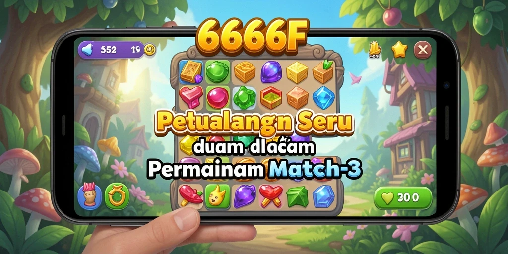 Screenshot gameplay 666F yang menampilkan tantangan Match-3 yang seru.
