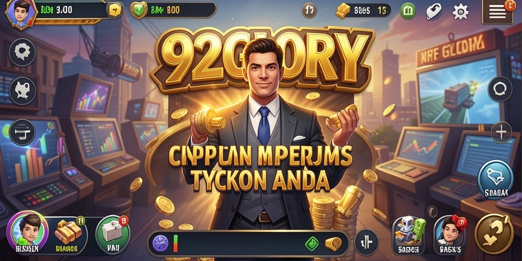 Screenshot utama 92GLORY menampilkan keseruan gameplay Tycoon.