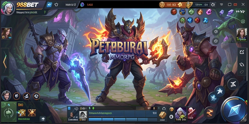 Tampilan gameplay mendebarkan dari 988BET dalam dunia MMORPG.