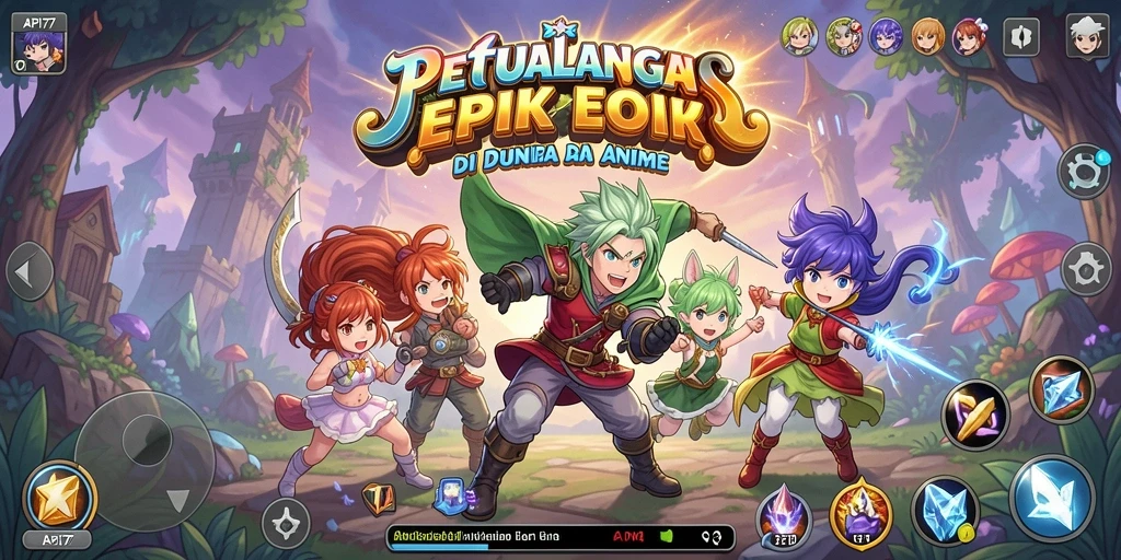 Tangkapan layar gameplay API77 dengan karakter anime menarik.