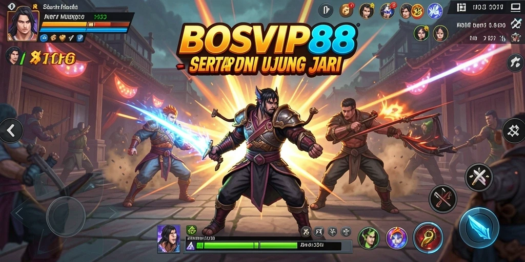 Tampilan pertarungan intens dalam BOSVIP88 yang seru.