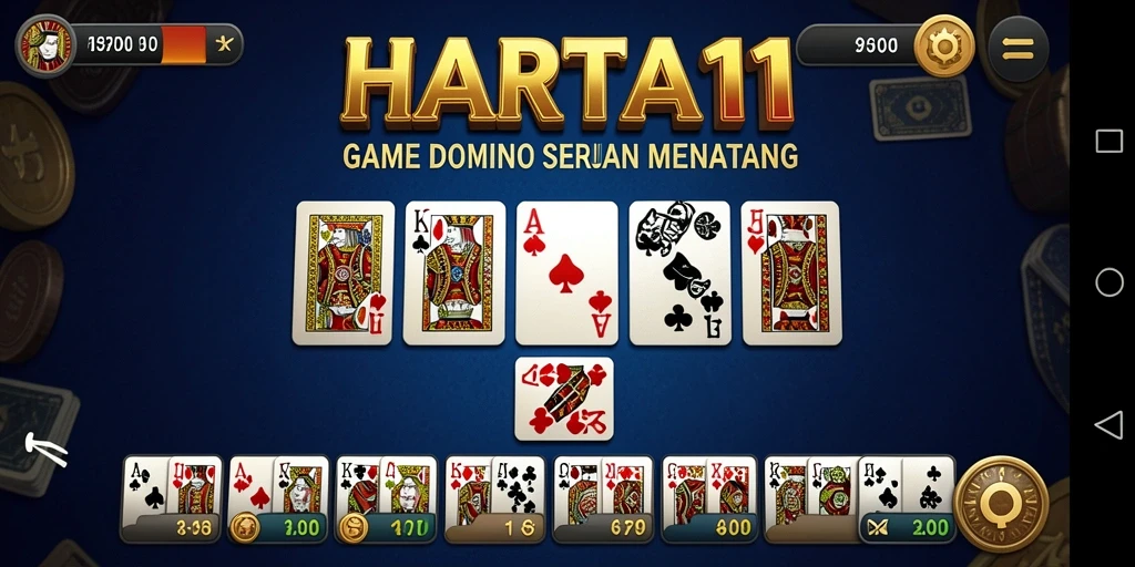 Gameplay seru HARTA11 dengan aksi domino yang mendebarkan.