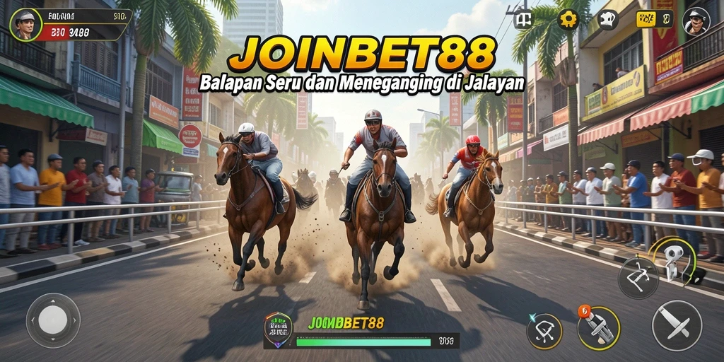 Gameplay seru dari JOINBET88 menampilkan balapan yang menegangkan dan mobil kencang.
