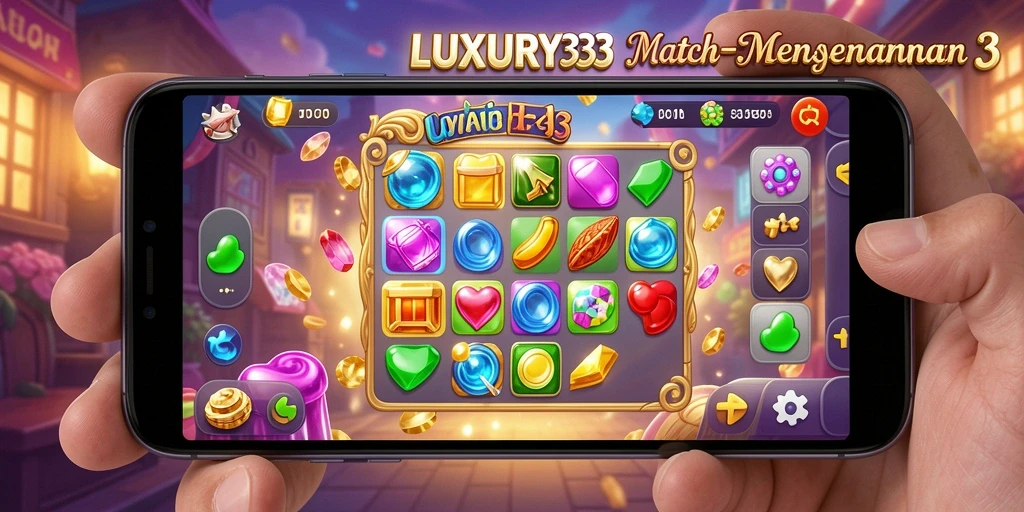 Tampilan menarik gameplay Match-3 LUXURY333 yang mengasyikkan.