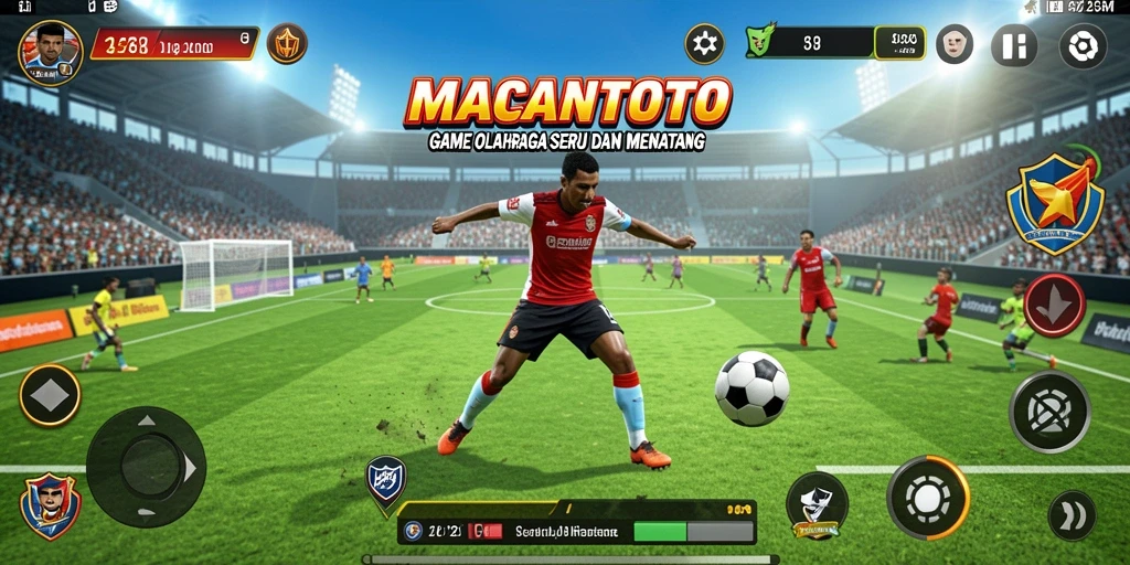 Screenshot MACANTOTO menunjukkan aksi seru dalam permainan olahraga.