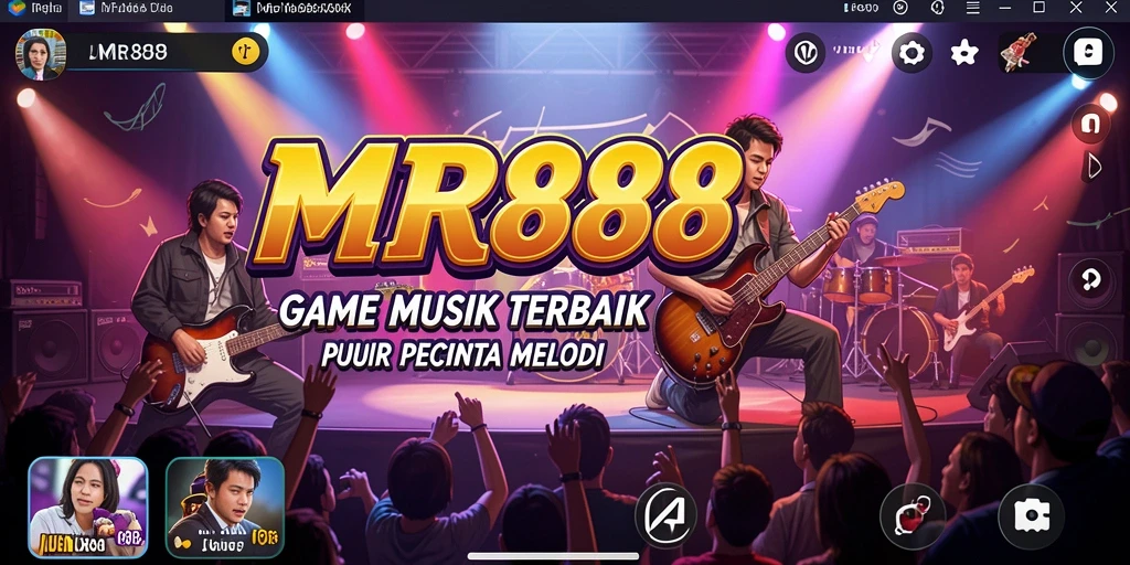 Tangkapan layar gameplay MR888 menunjukkan pengalaman bermain musik yang interaktif.