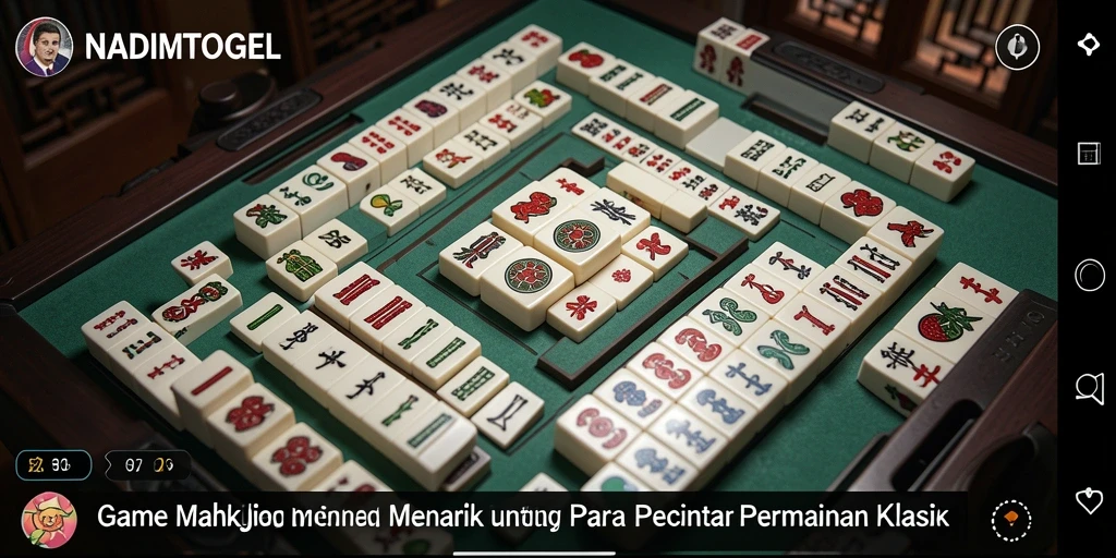 Tampilan gameplay NADIMTOGEL yang menarik dengan ubin Mahjong.