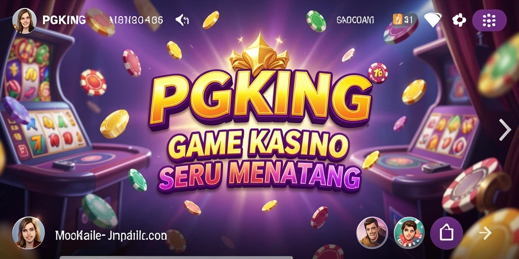 Tampilan utama PGKING menampilkan gameplay kasino yang seru.