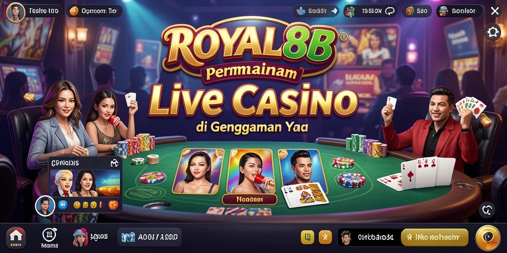 Screenshot gameplay Live Casino ROYAL88 menampilkan dealer langsung dan suasana kasino yang mendebarkan.