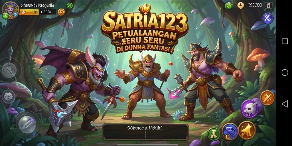 Tampilan utama gameplay SATRIA123 yang menampilkan petualangan seru.