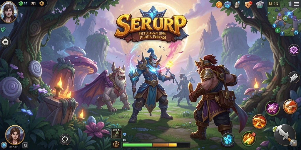 Menampilkan gameplay SERURP yang penuh aksi dan strategi RPG.