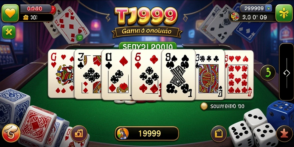 Screenshot gameplay dari T9999 yang menunjukkan keseruan bermain Domino.