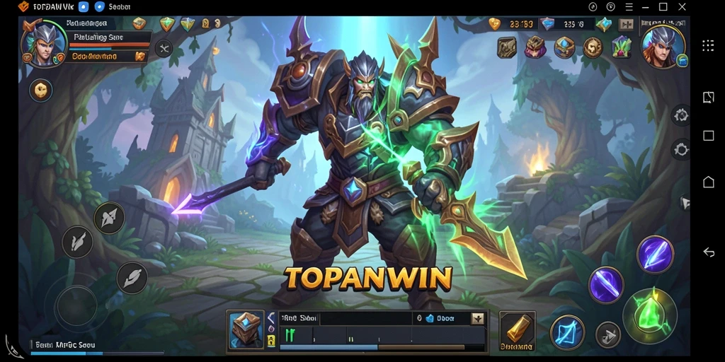 Screenshot gameplay TOPANWIN yang menunjukkan aksi seru dalam pertarungan ARPG.