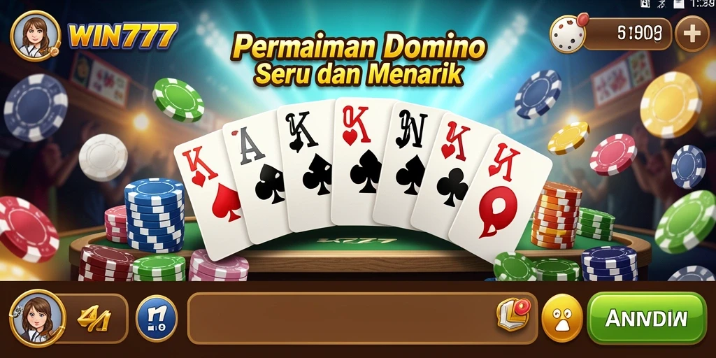 Tampilan gameplay seru dari WIN777 permainan Domino.