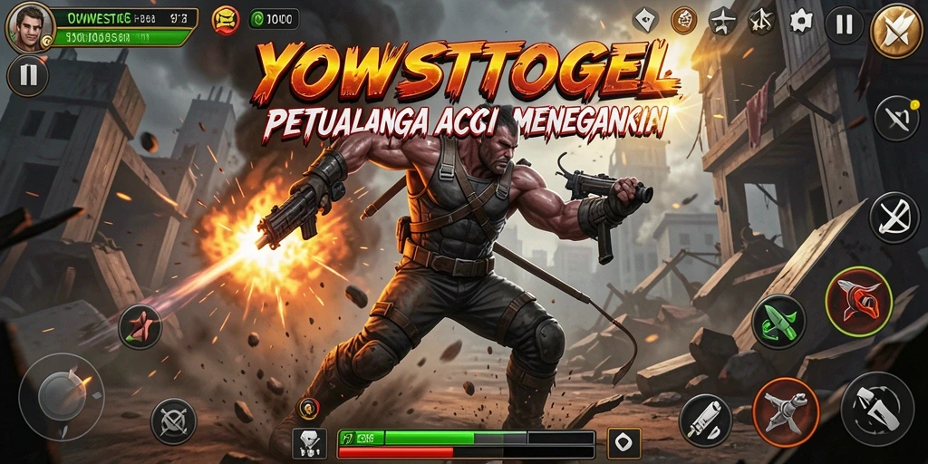 Tampilan gameplay menegangkan di YOWESTOGEL dengan berbagai aksi.